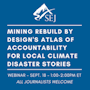 Webinar graphic for Mining Rebuild by Design's Atlas of Accountability for Local Climate Disaster Stories